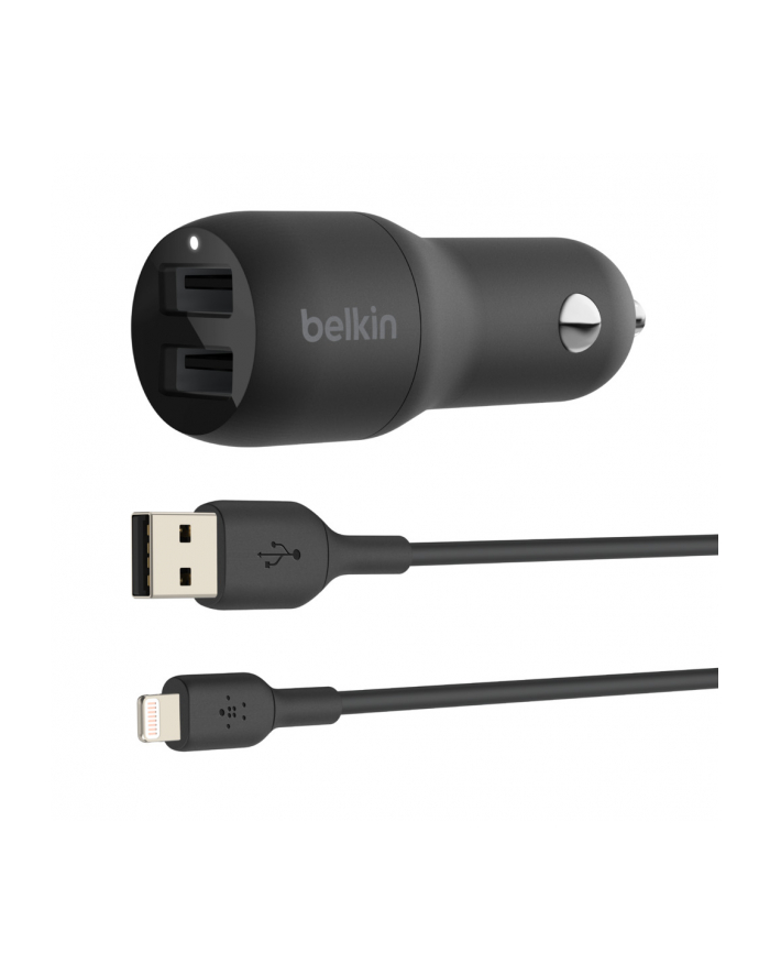 Ładowarka samochodowa Dual  USB-A Car Charger 12W x2 czarna główny