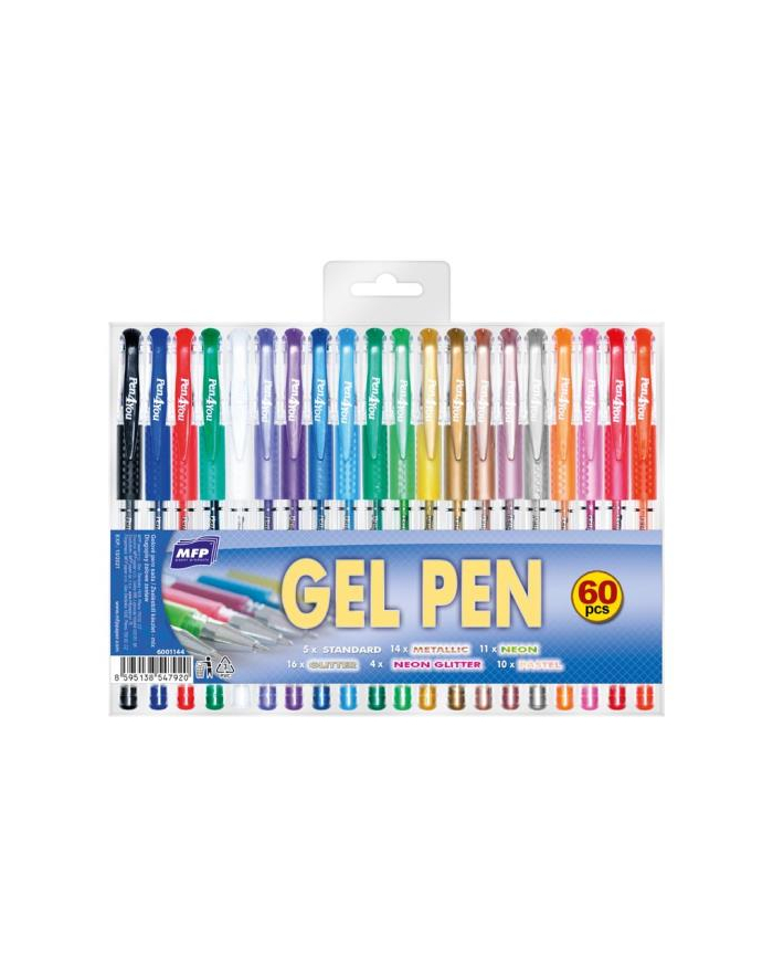 Długopisy żelowe MFP 60 kolorów 1102-1012M główny