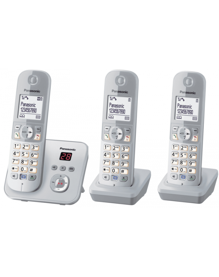 Panasonic KX-TG6823GS, analog telephone (silver three handsets with answering machine) główny