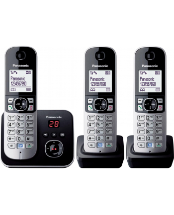 Panasonic KX-TG6823GS, analog telephone (silver three handsets with answering machine)
