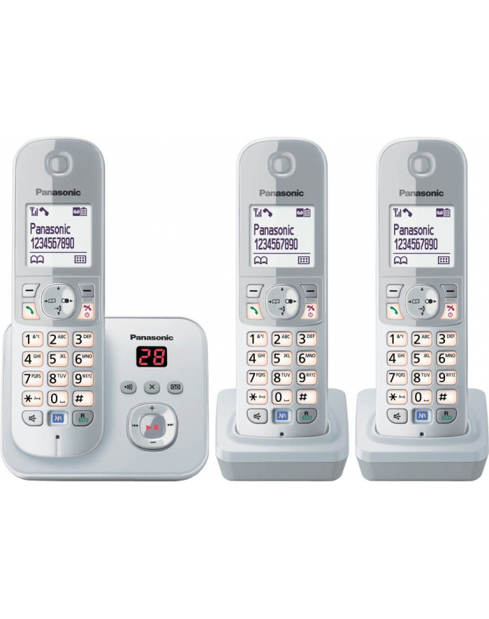 Panasonic KX-TG6823GS, analog telephone (silver three handsets with answering machine) główny