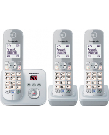 Panasonic KX-TG6823GS, analog telephone (silver three handsets with answering machine)