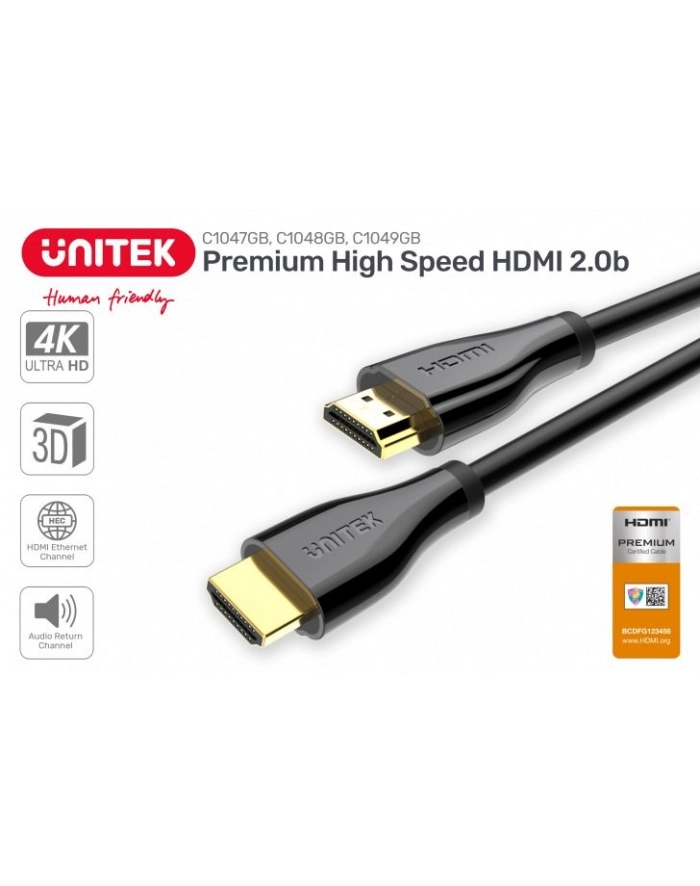 unitek Kabel HDMI 2.0 PREMIUM CERTIFIED, 3M, M/M, C1049GB główny