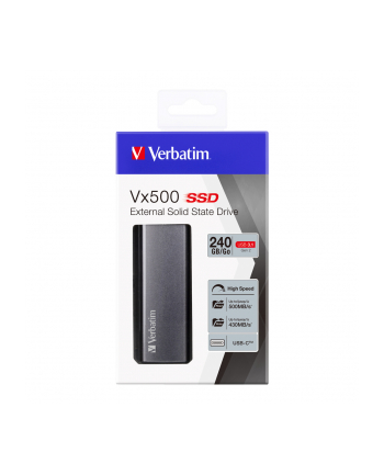 verbatim Dysk zewnętrzny VX500 SSD 240GB USB-C 3.1 Szary