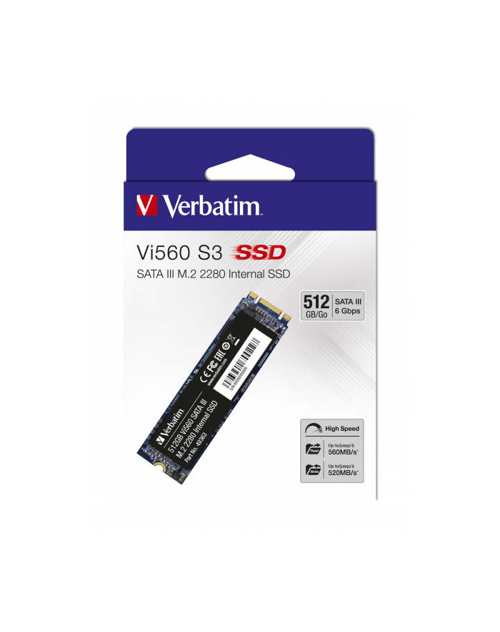 verbatim Dysk wewnętrzny VI560 S3 SSD 512GB M.2 2280 PCIE główny