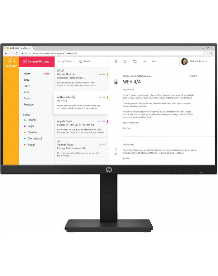HP P24h G4 - 23.8 - LED (black, FullHD, IPS, HDMI, DisplayPort) główny