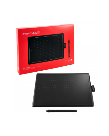 Wacom One Medium CTL-672 , graphics tablet (black / red) / Obszar roboczy 216 x 135 mm