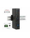 DeLOCK external industrial hub 4 x USB 3.0 Type-A, USB hub (black) - nr 2