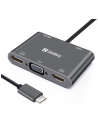 SANDBERG USB-C Dock 2xHDMI+1xVGA+USB+PD - nr 4