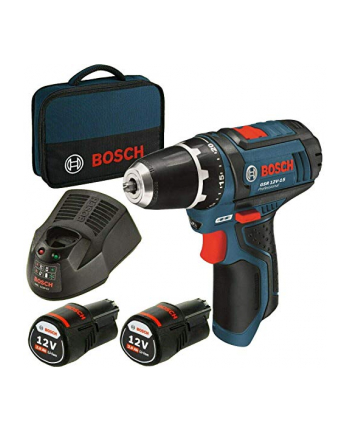 bosch powertools Bosch cordless drill screwdriver GSR 12V-15 Professional (blue / black, 2x Li-ion battery 2.0Ah)