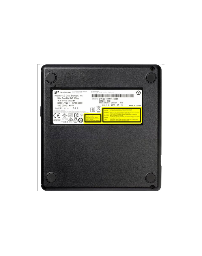 hitachi-lg HLDS GP60NB60 DVD-Writer ultra slim external USB 2.0 black główny