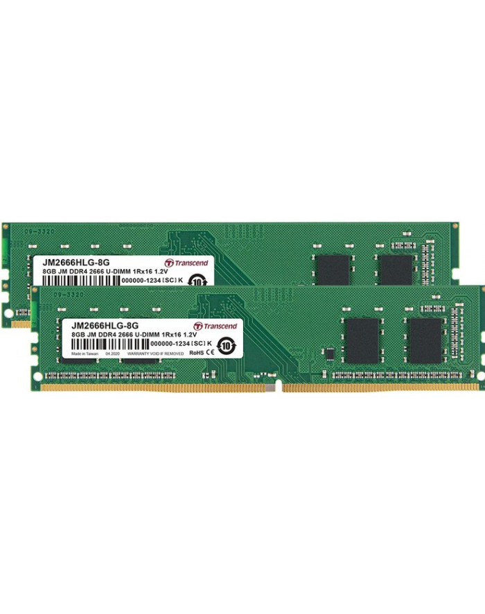 TRANSCEND 16GB KIT JM DDR4 2666Mhz U-DIMM 1Rx16 1Gx16 CL19 1.2V główny