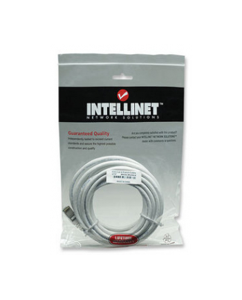 INTELLINET Network Cable Cat6 U/UTP 7.5m 25ft. White RJ-45 Male RJ-45 Male Gold-plated contacts Polybag