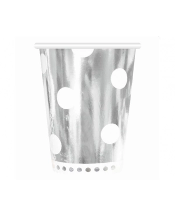 godan Kubeczki papierowe B'amp;C groszki, srebrne 260ml p6