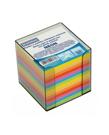 pbs connect Kostka DONAU nieklejona, w pudełku 95x95x95mm 800 kartek neon, mix kolorów