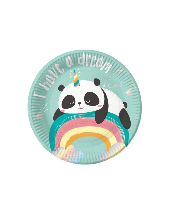 godan Talerzyki papierowe B'amp;C Rozmarzona Panda 18cm p6 główny