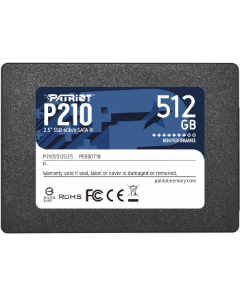 patriot Dysk SSD 512GB P210 520/430 MB/s SATA III 2.5