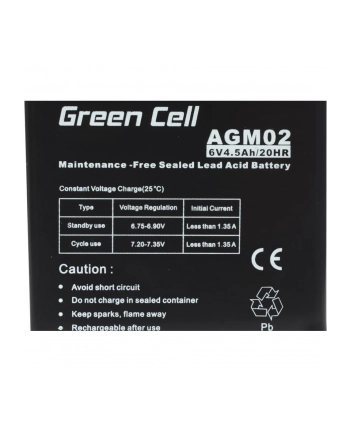GREEN CELL Battery AGM 6V4.5AH
