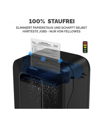fellowes Niszczarka LX211 czarna P-5 ścinki 2x12mm