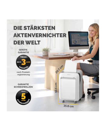 fellowes Niszczarka LX211 biała P-5 ścinki 2x12mm