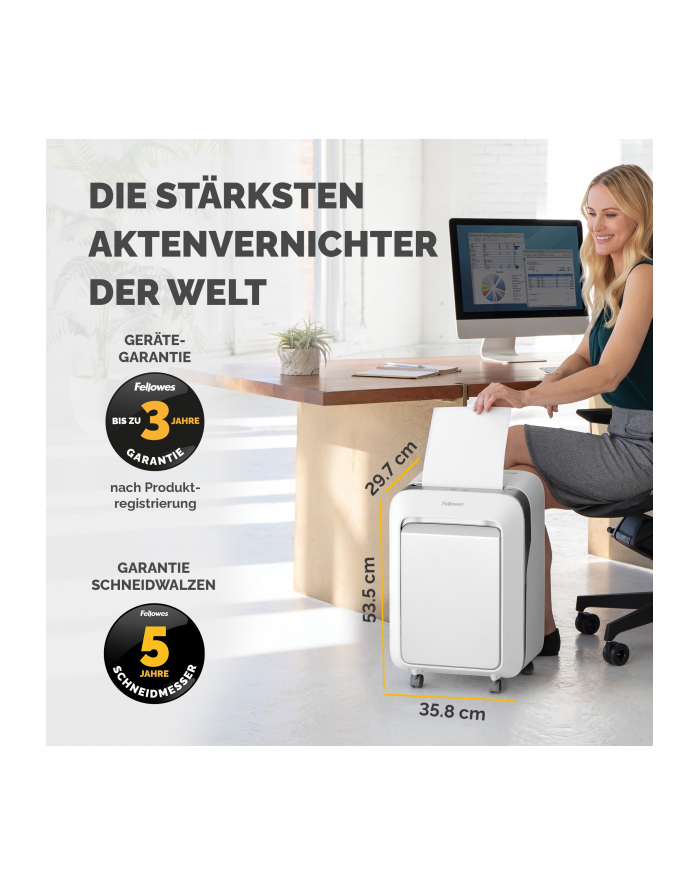 fellowes Niszczarka LX211 biała P-5 ścinki 2x12mm główny