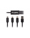 lanberg Kabel COMBO USB-A(M)->USB MICRO(M)+LIGHTNING(M)+USB-C(M) 2.0 1m czarny Premium - nr 1
