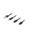 lanberg Kabel COMBO USB-A(M)->USB MICRO(M)+LIGHTNING(M)+USB-C(M) 2.0 1m czarny Premium - nr 3