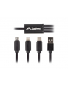 lanberg Kabel COMBO USB-A(M)->USB MICRO(M)+LIGHTNING(M)+USB-C(M) 2.0 1m czarny Premium - nr 5