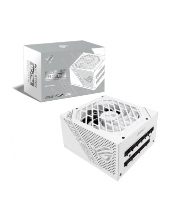 ASUS ROG Strix 850W White Edition PSU Power Supply ROG heatsinks Axial-tech fan design dual ball fan bearings 0dB technology 80