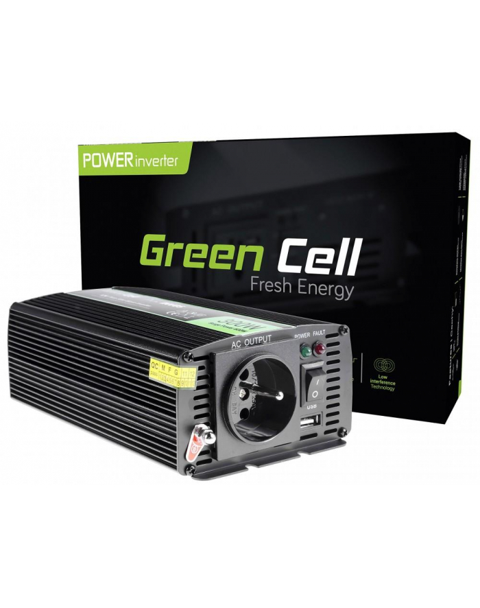 GREEN CELL Car Power Inverter Converter 12V to 230V 300W/600W Pure sine główny
