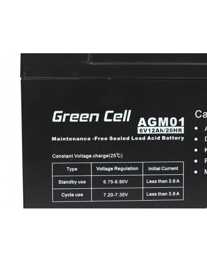 GREEN CELL Battery AGM 6V12AH główny