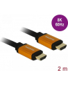 DELOCK KABEL HDMI M/M V21 2M 8K 60HZ CZARNO-POMARAŃCZOWY 85729 - nr 1