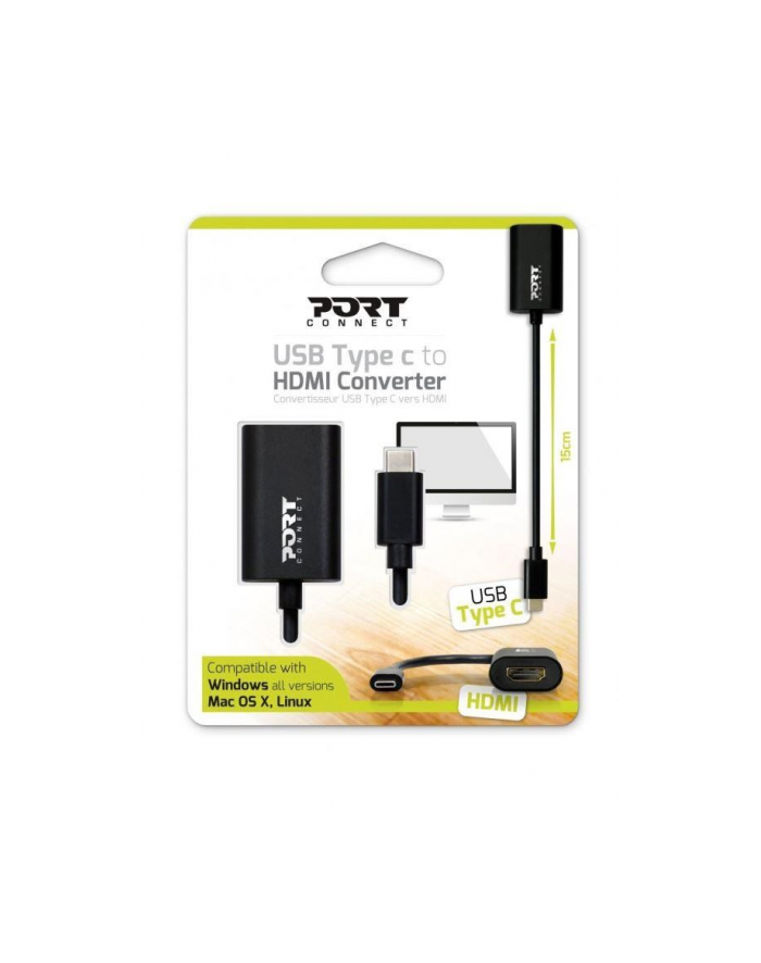Adapter PORT DESIGNS USB-C do HDMI 900124 główny