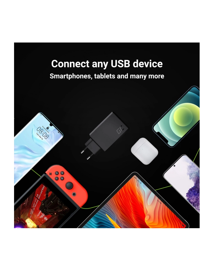 green cell Ładowarka sieciowa ChargeSource 3 3xUSB z szybkim ladowaniem 30W główny