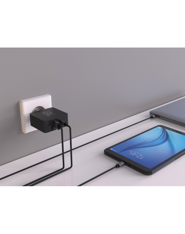 green cell Ładowarka sieciowa USB-C 45W PD +USB QC3.0+przewod USB-C główny