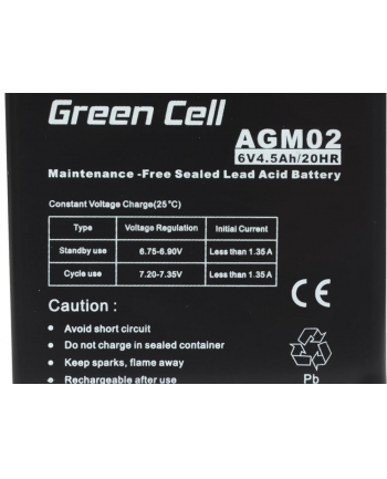 green cell Akumulator żelowy 6V 4.5Ah
