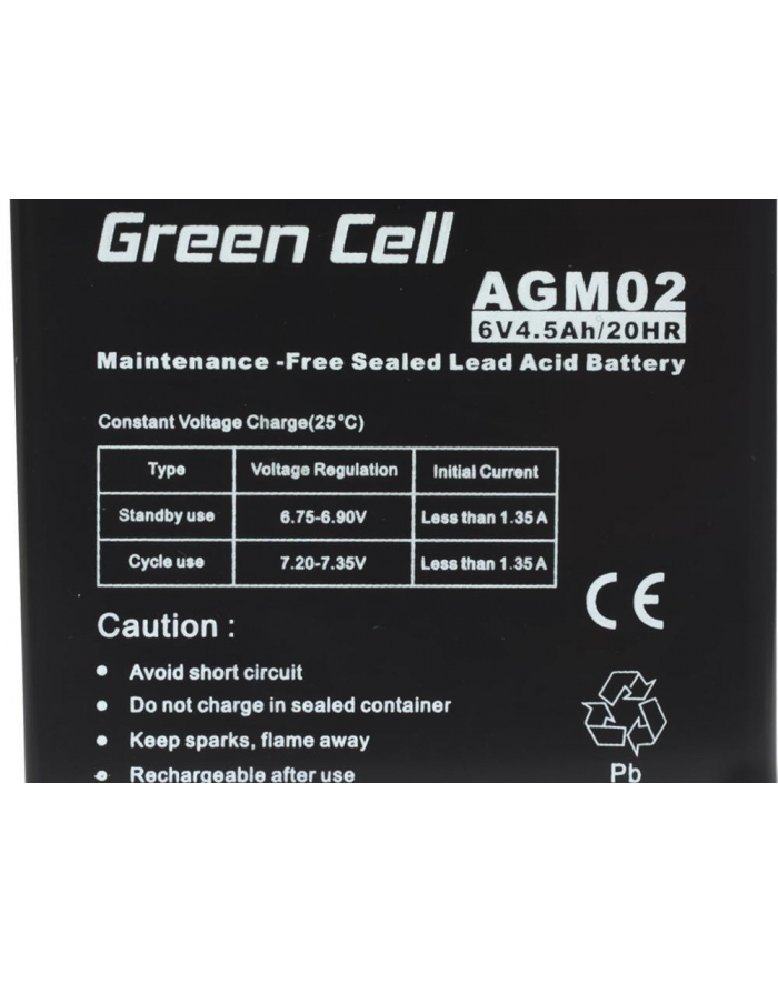 green cell Akumulator żelowy 6V 4.5Ah główny