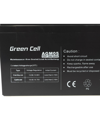 green cell Akumulator żelowy 12V 7.2Ah