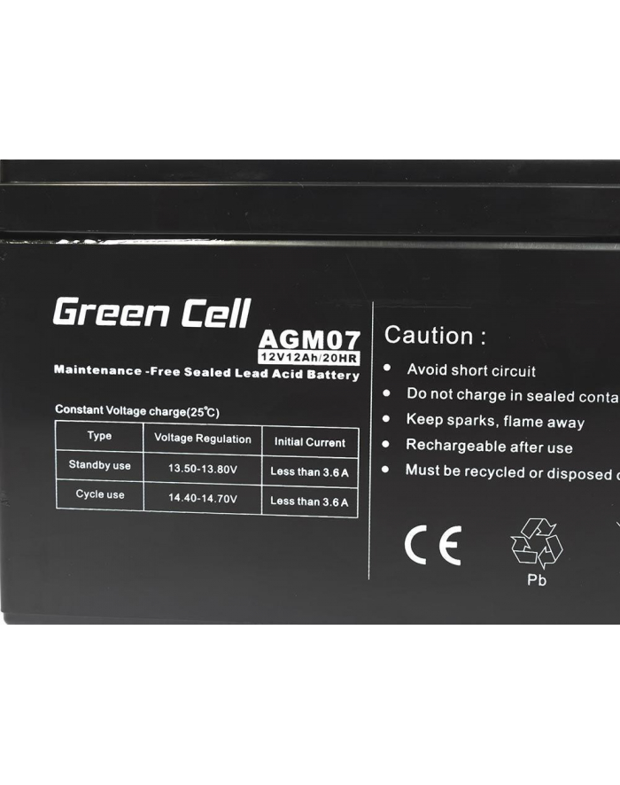 green cell Akumulator żelowy 12V 12Ah główny