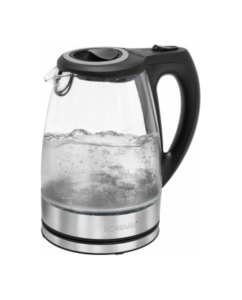 Bomann glass kettle WKS 6032 G (stainless steel / black, 1.7 liters)