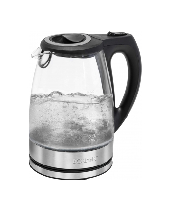 Bomann glass kettle WKS 6032 G (stainless steel / black, 1.7 liters)