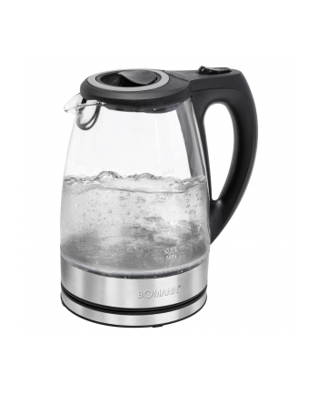 Bomann glass kettle WKS 6032 G (stainless steel / black, 1.7 liters)