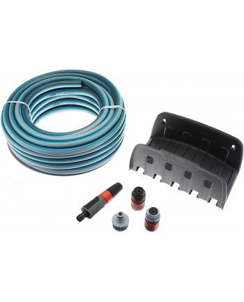 GARDENA wall hose holder with classic hose (20 meters, with connections and syringe)