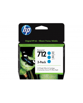 hp inc. HP 712 3-Pack 29-ml Cyan DesignJet Ink Cartridge