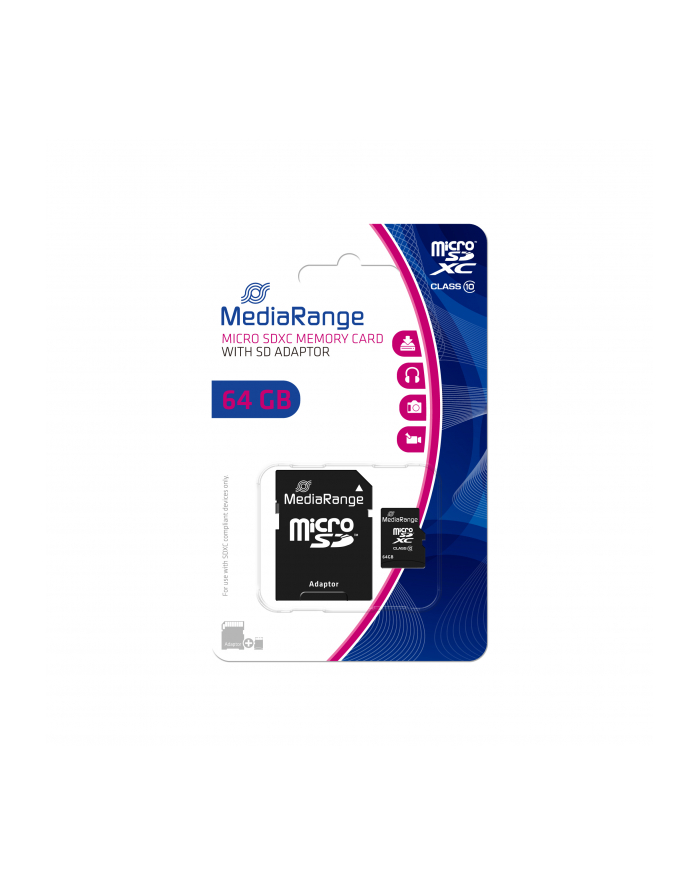 Mediarange 64 GB microSDXC, memory card (black, Class 10) główny