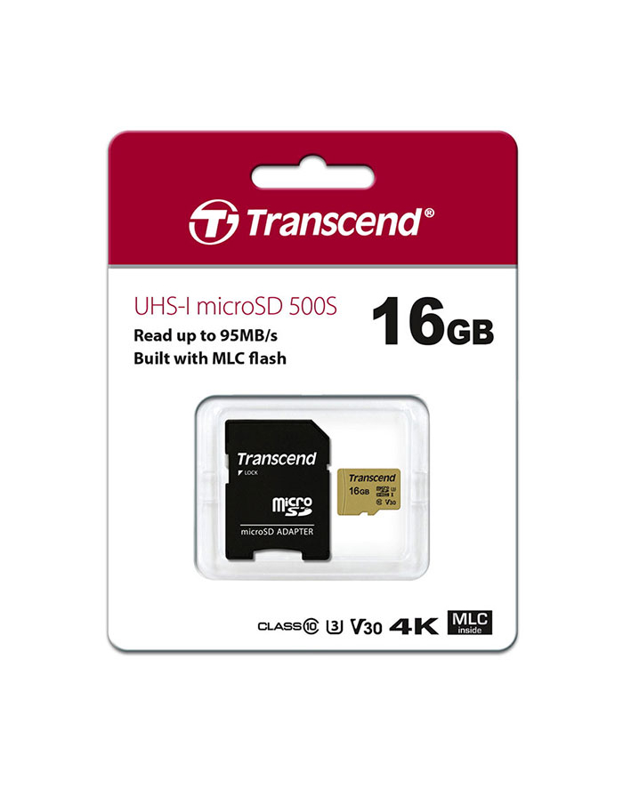 Transcend microSD Card 16 GB, memory card (Class 10, UHS-I U3, V30) główny