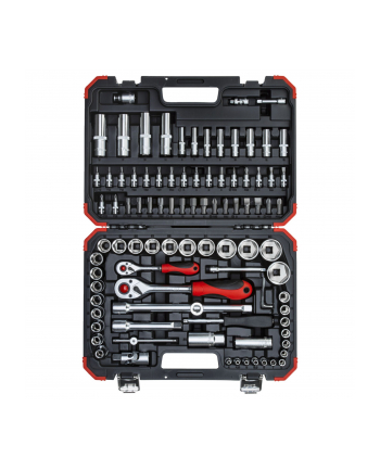 Gedore Red socket wrench set 1/4 ''+ 1/2'', 94 pieces (red / black, with reversible ratchets, SW 4mm - 32mm)