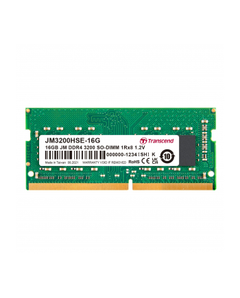 TRANSCEND 16GB JM DDR4 3200Mhz SO-DIMM 1Rx8 2Gx8 CL22 1.2V