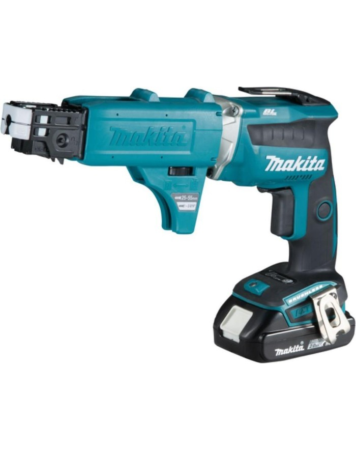 Makita cordless quick assembly screwdriver DFS452AJX2, 18Volt (blue / black, 2x Li-ion battery 2.0Ah, incl. Magazine attachment) główny