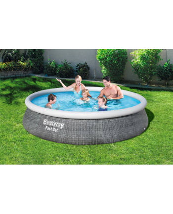 Bestway Fast Set pool set, O 396cm x 84cm, swimming pool (gray, with filter pump)